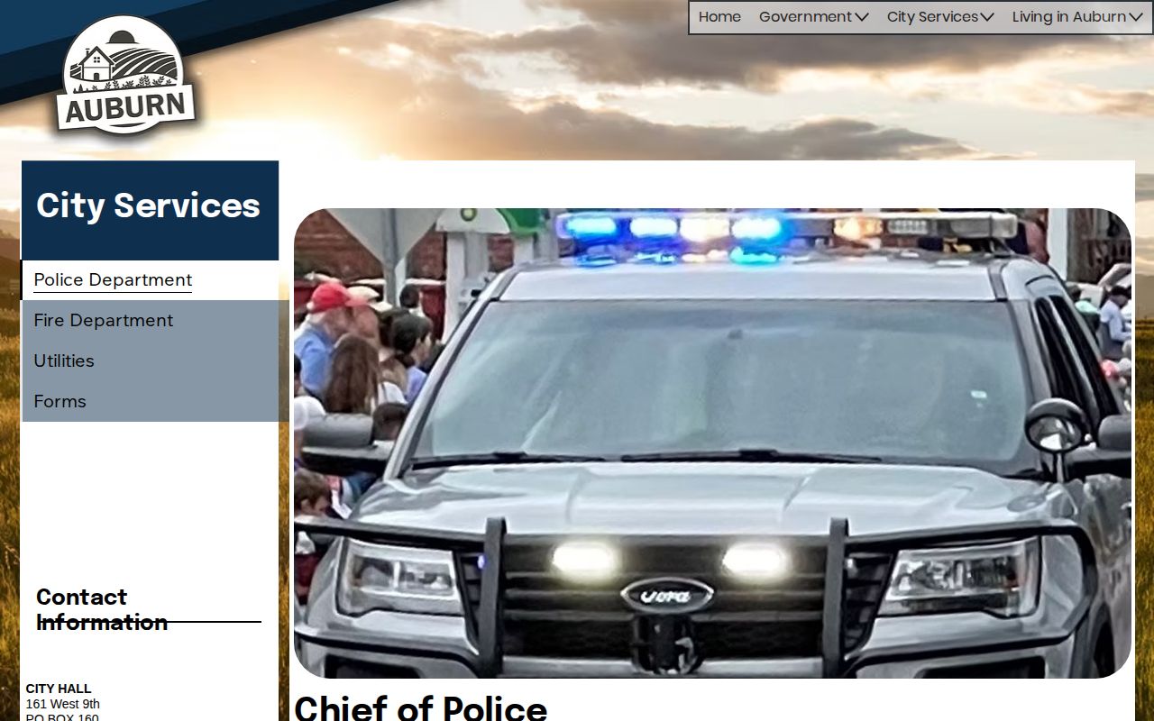 Auburn Police Department page and Shawnee County sheriff dispatch instructions