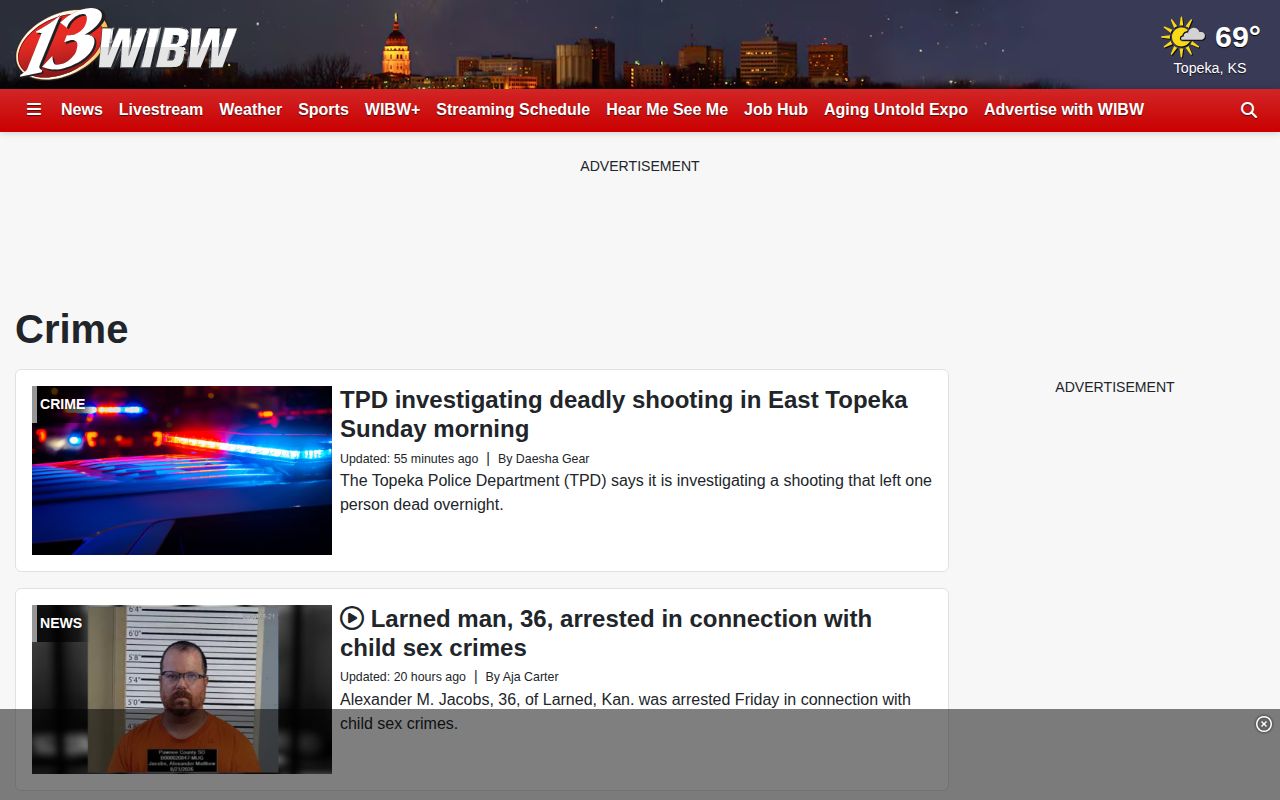 WIBW Shawnee County arrest news section